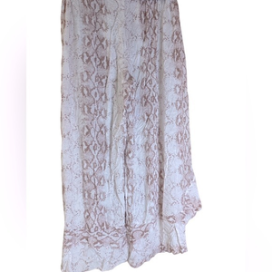 Surf Gypsy Lurex beige open‎ leg snake print wide leg pants Size Small